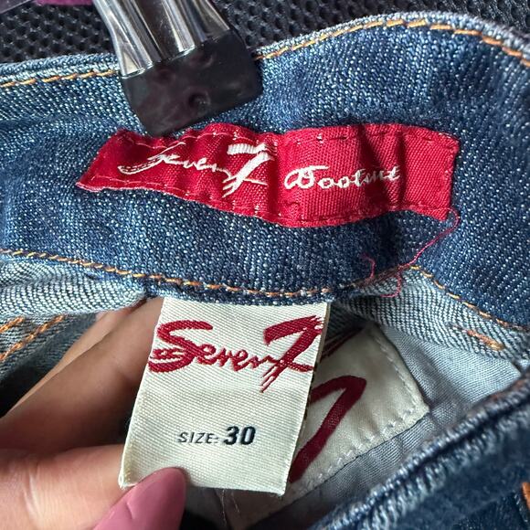 Seven7 sz 30 blue low rise boot cut denim jeans - Picture 4 of 8